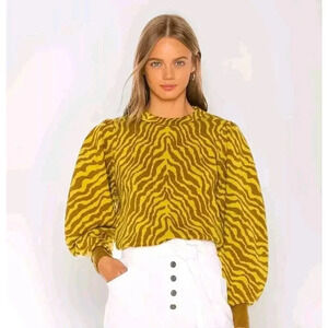 Ulla Johnson Massey Sweater Women's Petite Brown Citrine Merino Wool Pullover